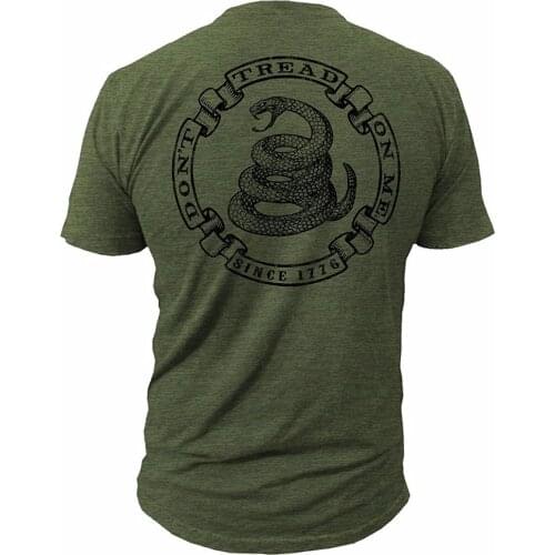 2019 Short Sleeve Good Quality T-shirt Top Tees New Tee Shirt Tops Short Sleeve Cotton Fitness Tee Don't Tread On Me T shirt