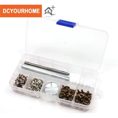 50 Sets of Rivets + Installation Tool Set Green Bronze Silver White 2 Colors Leather Cap Hit Nail Metal Pure Copper Double 8MM