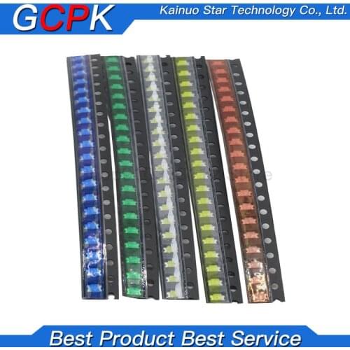 5x100pcs/Color=500pcs New 1206 0805 0603 Red/Green/Blue/White/Yellow SMD LED kit
