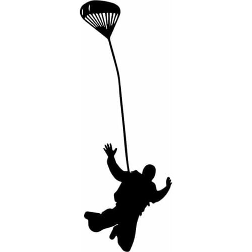 6.5CM*17.6CM Parachute Jumper Man Vinyl Decal Fashion Car Boby Decoration Stickers Accessories
