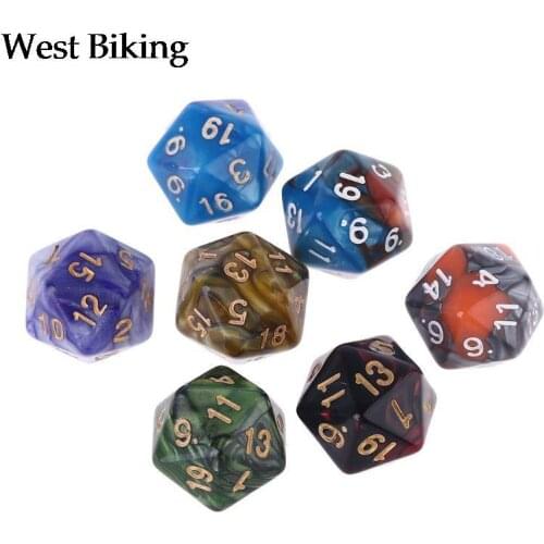 7pcs D20 Polyhedral Muti-sided Dice Numbers Dials Table Board Role Playing Game for Bar Club Party