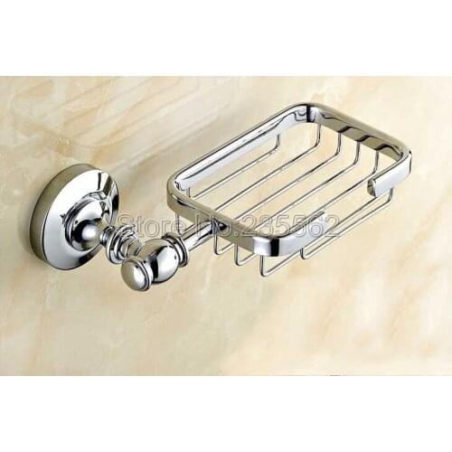Polished Chrom Bathroom Soap Dish Holder Basket Wall Mounted Bathroom Accessories lba810