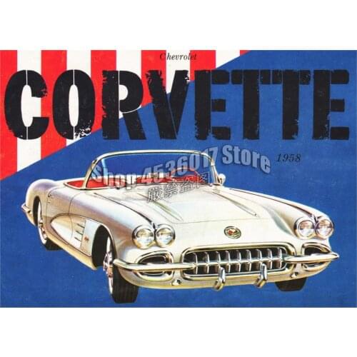 5D Diy Diamond Painting Full Diamond Mosaic Drill Icons 3D Diamond Embroidery 1958 Corvette Convertible car Art Home Decor Gifts