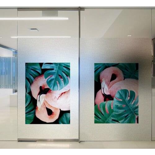 Flamingo Leaf glass static window film Polyethylene Opaque protection of privacy window stickers Home Decor window decoration
