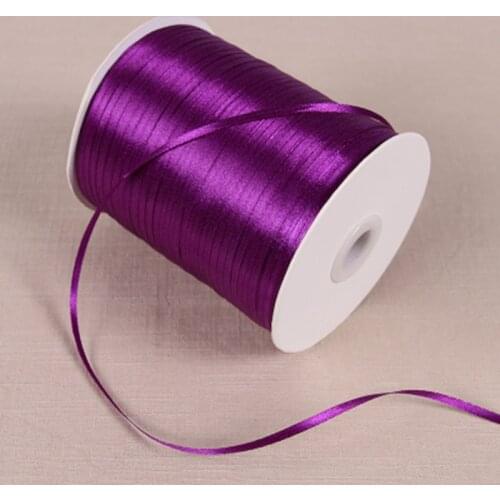 1/8" 3mm Satin Ribbon for packing and bow & Garment Accessories 20y/lot 46 Violet