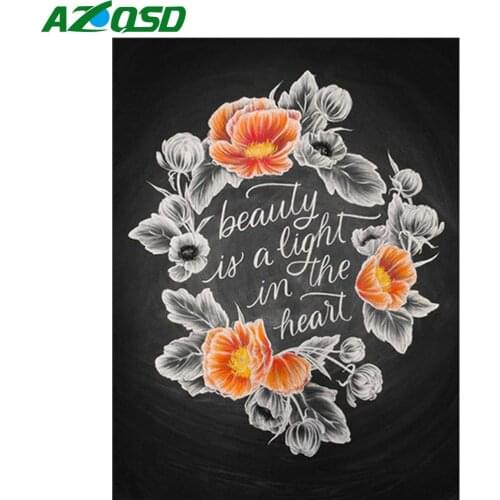 AZQSD 5D Diamond Painting Text Full Drill Square Picture Of Rhinestones Diamond Embroidery Sale Cartoon Home Decoration