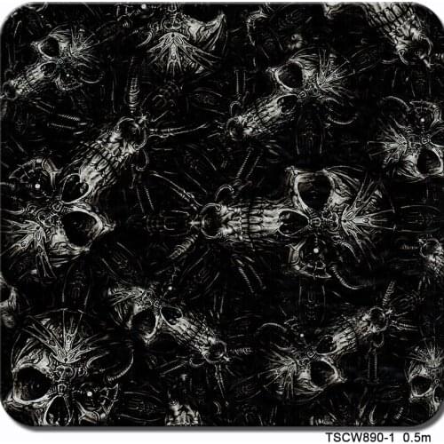 0.5mX2m black skull pattern wtp hydrographics CSKW890-1 water transfer