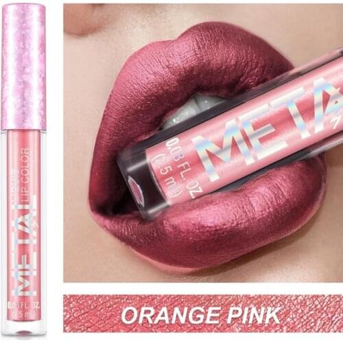 Lip Gloss Metal Liquid Makeup Waterproof Long-lasting Lip Gloss Lip Gloss Dye Cute Shine Luxury Makeup Lipstick Matte Lipstick