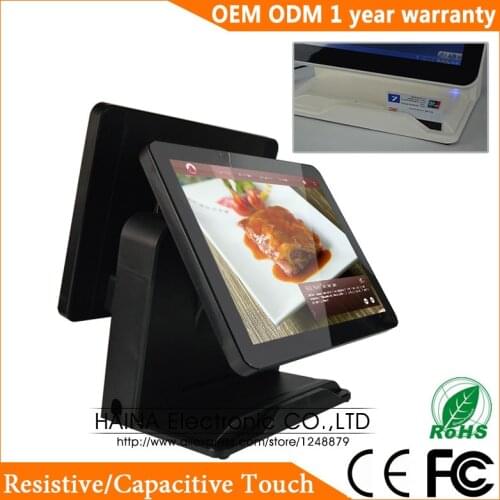 Haina Touch 15 inch Touch Screen All in one POS System Supermarket, POS System Dual Screen