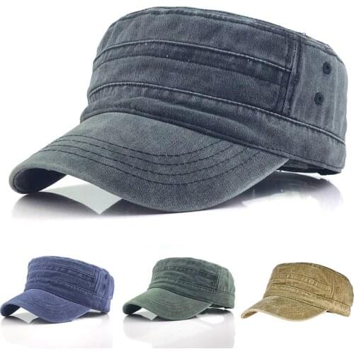 Military Flat Mens Baseball Cap for Women 2021 Summer Casual Cotton Sun Visor Hip Hop Dad Hat Trucker Hats Dropshipping MZ060