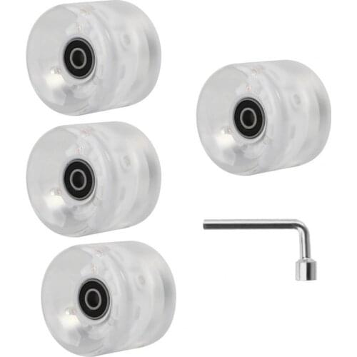 1 Set Roller Skate Wheels Luminous Fast Rotating Non-slip LED Sliding Skate Wheels Replacement for Skating Roller Skateboard