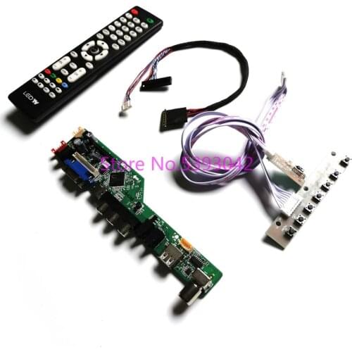 KIT fit LP140WH2 (TL)(S1)/(TL)(S2)/(TL)(S3)/(TL)(SA) screen 1366*768 LVDS Remote 40Pin AV+USB Analog TV control drive board
