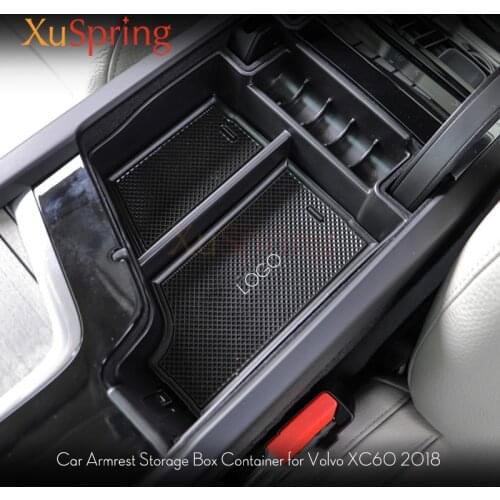 Car Interior Decoration Console Armrest Storage Box Container For 2017 2018 2019 Volvo XC60 XC90 S90 LHD Car accessories
