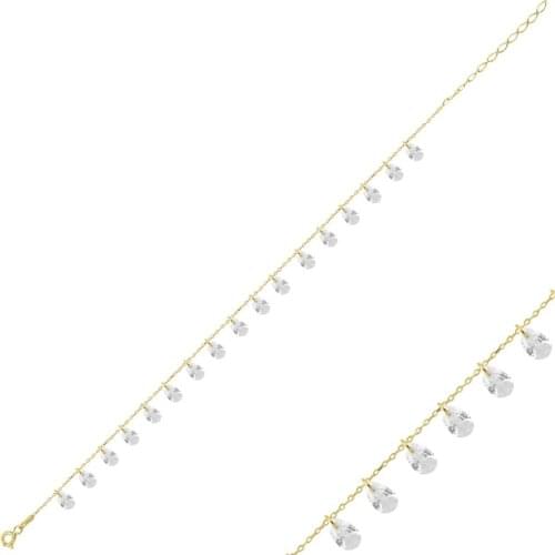 KUTAYDAN 925 Sterling Silver Dangle Drop Zircon Stone Bracelet