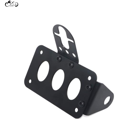Motorcycle Black Aluminum Side Mount License Plate Bracket Holder For Harley Electra Glide Fatboy Dyna Softail Sportster Chopper