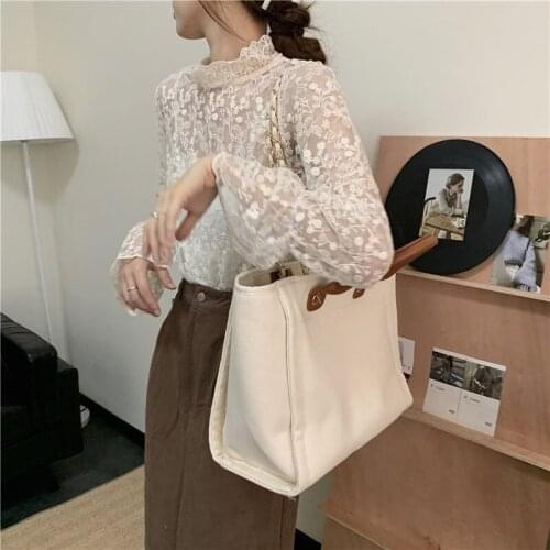 New Sale Fashion Canvas Shoulder Bags For Women 2021 Big Capacity Ladies Bag Female Handbag Large Shopping Bag