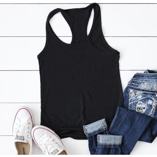 New Solid Blank Loose Tank Tops New Arrival Women Funny Summer Casual Cotton Tank Top Workout Vest Customized Vest
