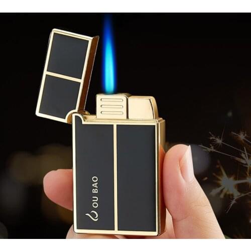 New Ping Sound Turbo Jet Lighter Compact Butane Torch Metal Cigarette Lighters Gas 1300 C Windproof Petrol Lighter