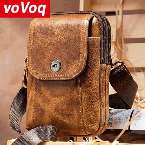 2020 New Arrival Shoulder Bag Retro Casual Genuine Leather Cowhide Crazy Horse Fashion Messenger Crossbody IPad Bags for Man