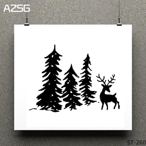 Pine tree/elk Clear Stamps/seal for DIY Scrapbooking/Card Making/Photo Album Decoration Supplies