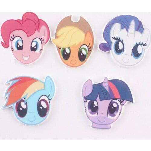 50pcs Mixed Cartoon Unicorn Horse Head Flatback Planar Resin Cabochon DIY Craft Embellishments Home Decoration Accessories FR257