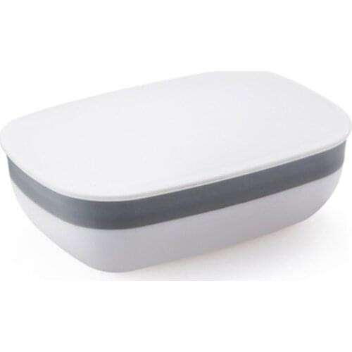 Portable Soap Box With Lid Waterproof Soap Tray Creative Simple And Sealed Face Soap Box With Lid White