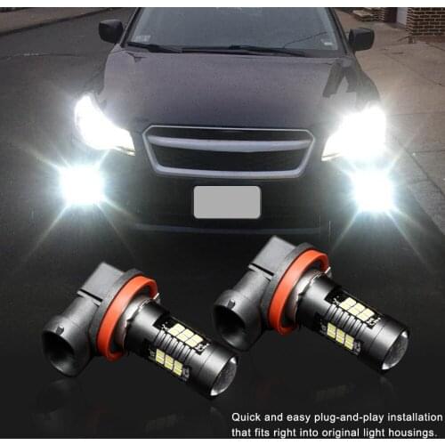 2Pcs H8 H11 Led HB4 9006 HB3 9005 Fog Lights Bulb 3030SMD 1200LM 6000K White Car Driving Running Lamp Auto Leds Light 12V 24V