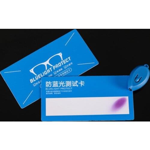 PVC Anti-Blue Light Test Card test light glasses UV test Accessories card blue light detection card Generator Card and Temp