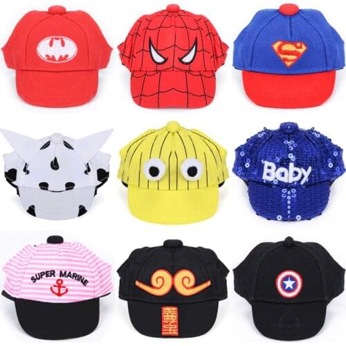 Summer Pet Dog Hats For Small Dogs Cartoon Chihuahua Pug Hat with Ear Holes Puppy Dog Baseball Cap Cat Sun Hat Pet Accessories