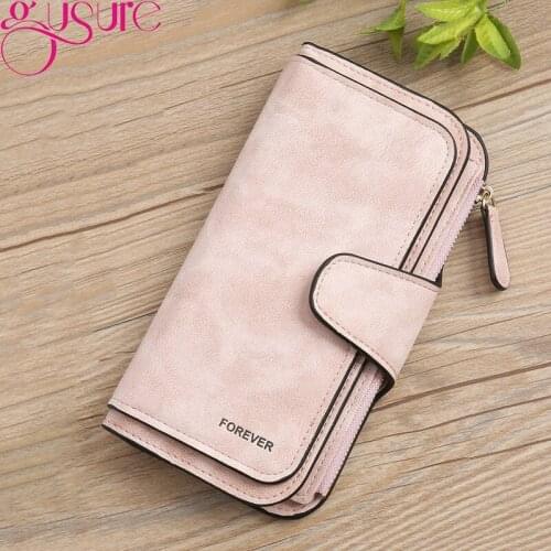 Gusure Large Capacity Women PU Leather Wallets Female Long Hasp Purse Lady Coin Pocket Card Holder New Money Pouch Clutch Wallet