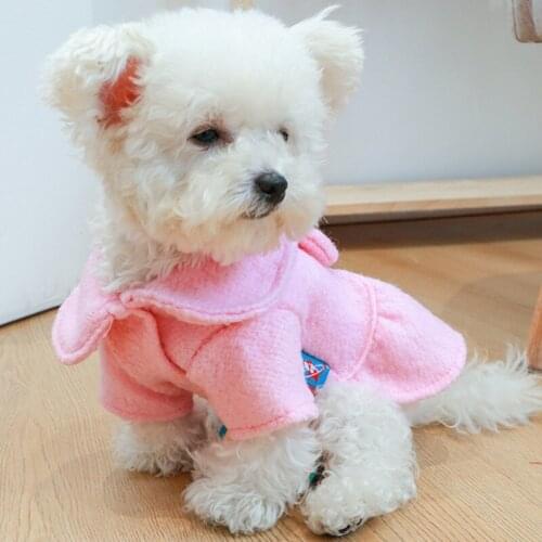 Winter Autumn Dog Cat Warm Dresses Teddy Poodle Skirt Coat for Small Dog Cat Cute Clothes