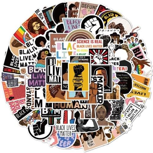 100PCS Melanin Poppin Black Lives Matter Stickers Decal For Stationery Laptop PS4 Suitcase Skateboard Motorcycle Guitar Sticker