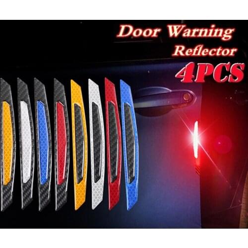 4Pcs/Set Car Door Reflective Sticker Warning Tape Car Reflective Strips Safety Mark Car-styling