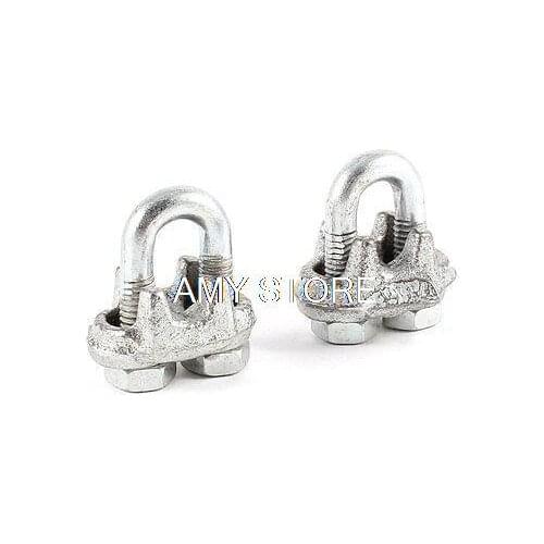 5.5mm Male Thread Metal U Bolt Clamp Clips for 6mm 15/64" Wire Rope
