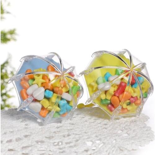 6Pcs Candy Gifts Bag Boxes Mini Umbrella Shape Birthday Party Favors Decorations Box Wedding Engagement Baby Shower Gift
