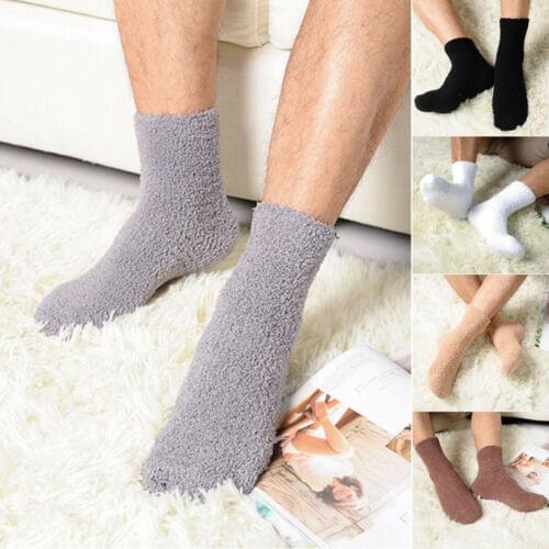 6 Colors 2019 Fashion Winter Warm Womens Mens Solid Thick Coral Fleece Slipper Floor Socks Non-slip Towel Socks