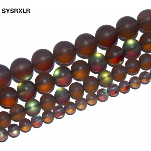 Free Shipping Matte Austria Crystal Synthesis Dull Polish Moon Stone Beads For Jewelry Making 6 8 10 12 MM DIY Bracelet Strand