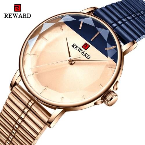 REWARD Fashion Women Watches Color Matching Dial Quartz Watch Waterproof Ladies Stainless Steel Casual Wristwatch Montre Femme