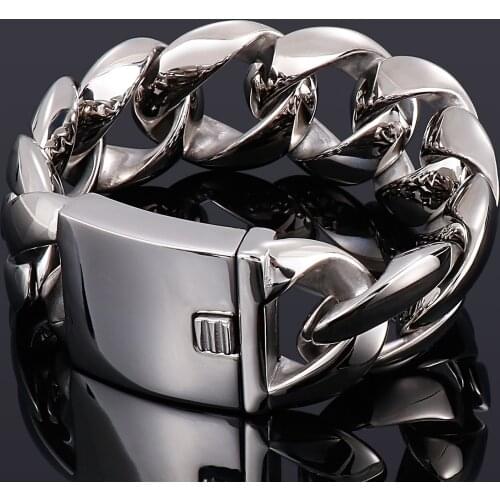 Man Jewelry Store 31mm Width Big Heavy Chunky Chain Bracelet Men Stainless Steel 316L High Quality Never Fade JB13695-D