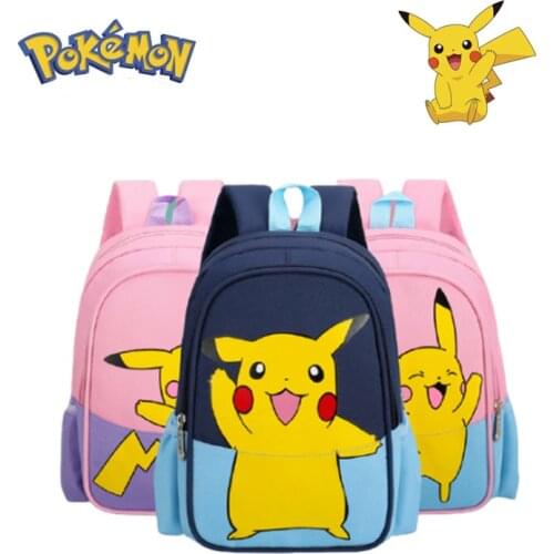 Pokemon Pikachu Childrens Schoolbag Kindergarten Cartoon Anime Lightweight Schoolbag Large and Small Class Children Backpack
