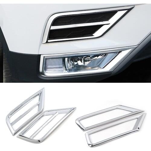 For Volkswagen VW Tiguan MK2 2017-2019 Chrome Front Fog Light Lamp Foglight Trim Cover Frame ABS Exterior Decoration