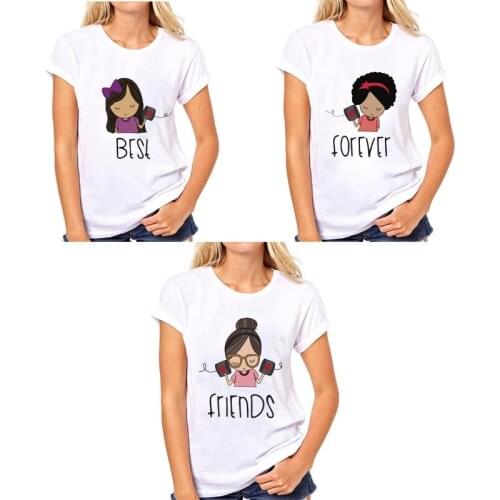 Best Friends TV Show BFF T Shirt Women harajuku kawaii cartoon tee shirt femme friends tshirt Gift shirt 90s tumblr clothes