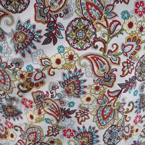 Cotton Fabric Cashew Flowers Ethnic Tissue 100% Cotton Fabric DIY Handmade Materials For Making Crafts