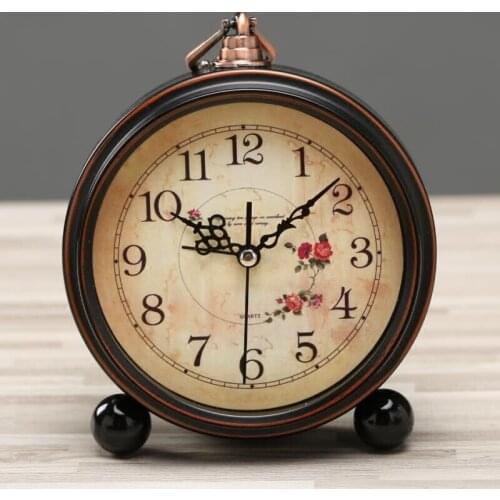 Personalized Bedside Retro Vintage Metal Small Alarm Clock Morning Alarm Wake Up Metal Alarm Clock Living Room Decoration II50NZ