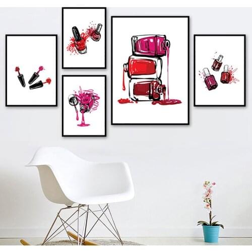 Home Decoration Prints Painting Nordic Style Nail Polish Picture Modular Wall Art Fashion Canvas Poster Modern For Girls Bedroom
