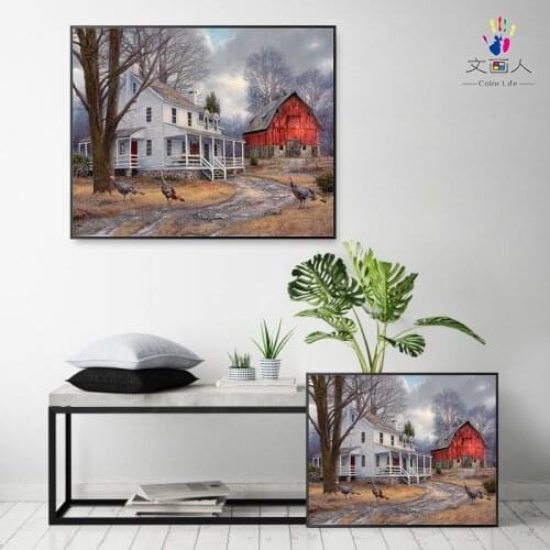 Paint by number art painting Thomas view hand-painted color oil painting Living room bedroom Decorative paintings