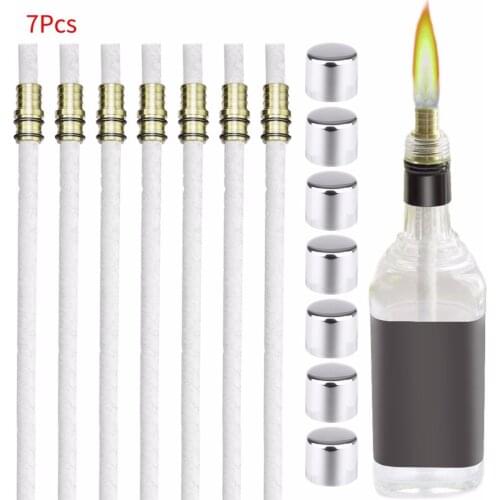 Kerosene Wine Bottle Torch Kit 7 Pack Includes 7 Long Life Torch Wicks Brass Wicks Mount Art High Quality Nature Home Decor #g2