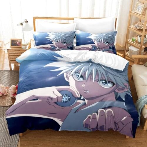 Hunter x Hunter Bedding Set Single Twin Full Queen King Size Hunter x Hunter Bed Set Childrens Kid Bedroom Duvetcover Sets 040