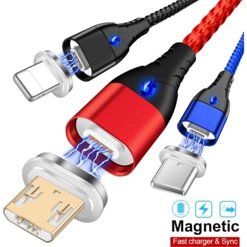 1M 2M Magnetic Cable Micro USB Type C Fast Charging Microusb Type-C Magnet Charger Wire usb c For iPhone 11 X Samsung USB Cables