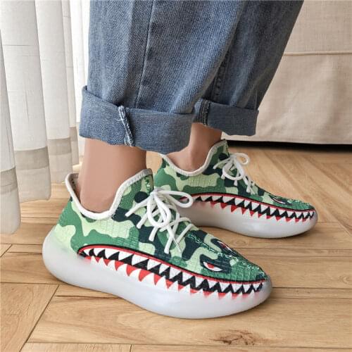 Running Shoes For Men Shark Pattern Chunky Sneakers Spring Summer Trainers Comfortable Outdoor Mens Jogging Sports Shoes
